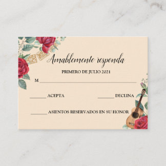 Tarjeta RSVP Burgundy Red Charra Invitación