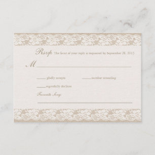 Tarjeta RSVP Burlap y Lace
