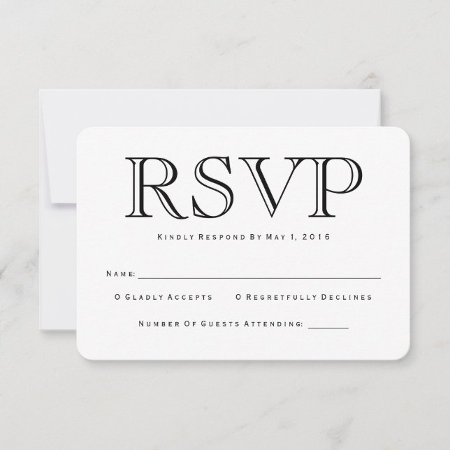 Tarjeta RSVP Calson tradicional (Anverso)