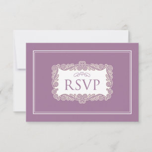 Tarjeta RSVP Cardíaca encantadora (púrpura)
