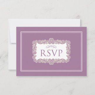 Tarjeta RSVP Cardíaca encantadora (púrpura)