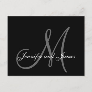 Tarjeta RSVP casada con Monograma y nombres devuel