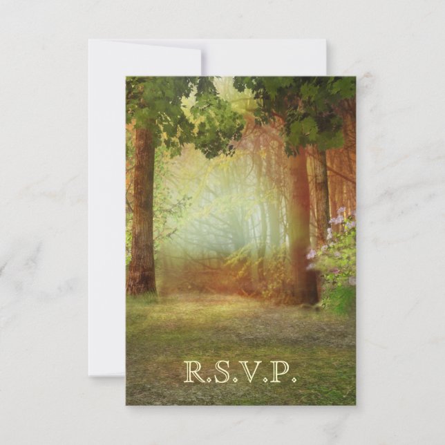 Tarjeta RSVP Casual Elegal para Bosques de Bosques (Anverso)