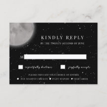Tarjeta RSVP Celestial Moon & Stars con opción de 
