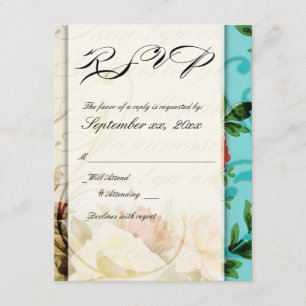 tarjeta RSVP chic french shabby