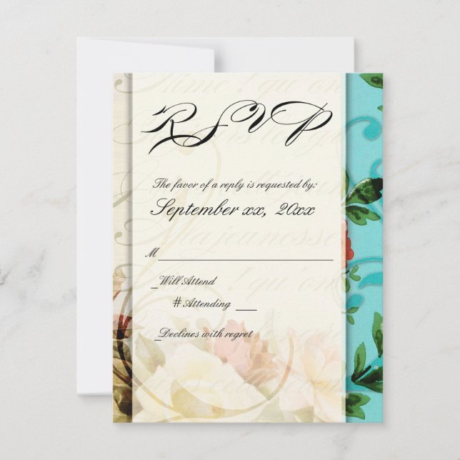 tarjeta RSVP chic french shabby (Anverso)