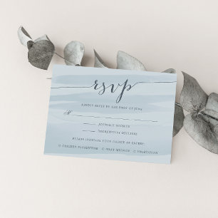 Tarjeta RSVP Chiffon con opción de comida   Cielo