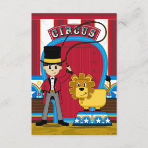 Tarjeta RSVP Circus Ringmaster y Lion