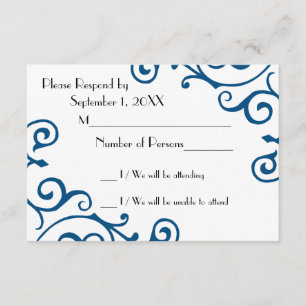 Tarjeta RSVP Cirrus Ivory (Azul)