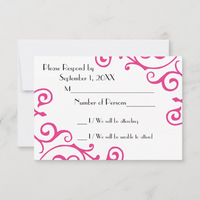 Tarjeta RSVP Cirrus Ivory (Magenta) (Anverso)