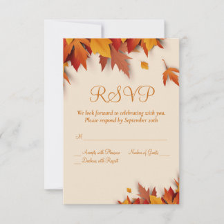 Tarjeta RSVP clásica de Leaf de otoño