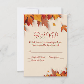 Tarjeta RSVP clásica de Leaf de otoño