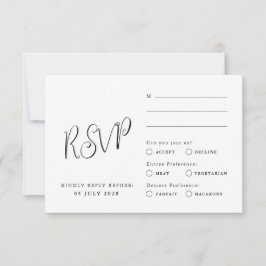 Tarjeta Rsvp clásica, estilo elegante, minimalista