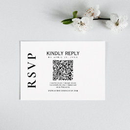 Tarjeta RSVP clásica moderna en blanco y negro