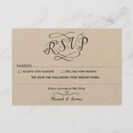 TARJETA RSVP CLÁSICA - PAPEL KRAFT