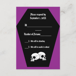 Tarjeta RSVP Coffin Ebony (Púrpura)