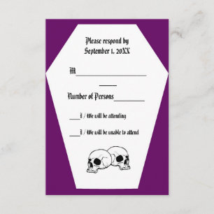 Tarjeta RSVP Coffin (púrpura)
