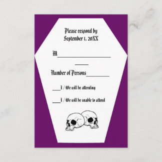 Tarjeta RSVP Coffin (púrpura)