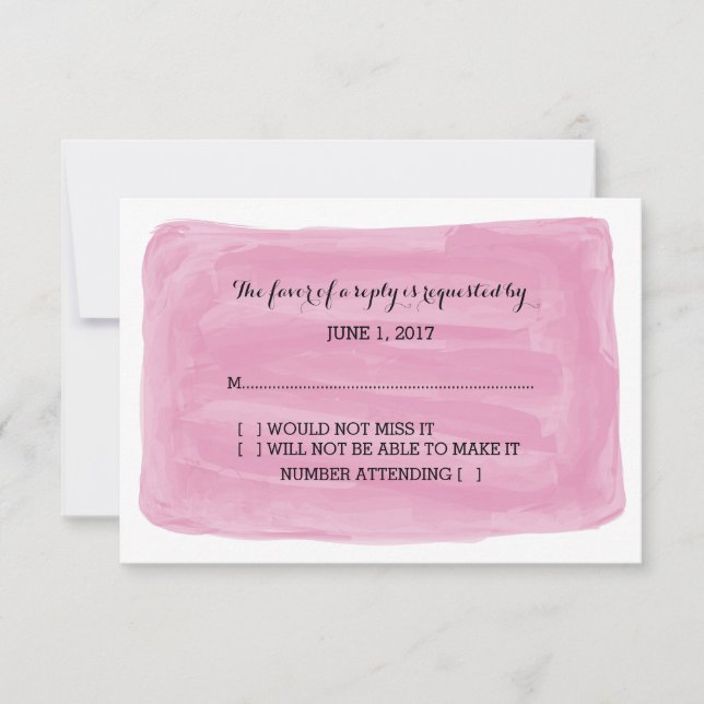 Tarjeta RSVP color agua rosa (Anverso)