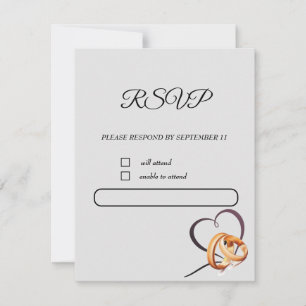 tarjeta rsvp con anillos de weddin