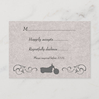 Tarjeta RSVP con motocicleta falsa Grabado en reli