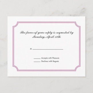 Tarjeta RSVP con patrón cruzado medieval