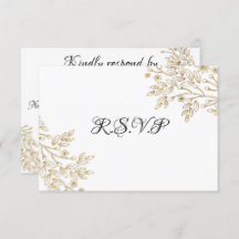Tarjeta RSVP con Relieve metalizado dorado de moda