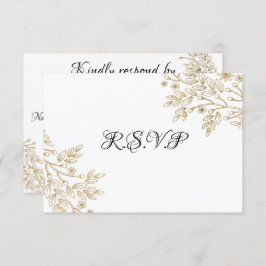 Tarjeta RSVP con Relieve metalizado dorado de moda