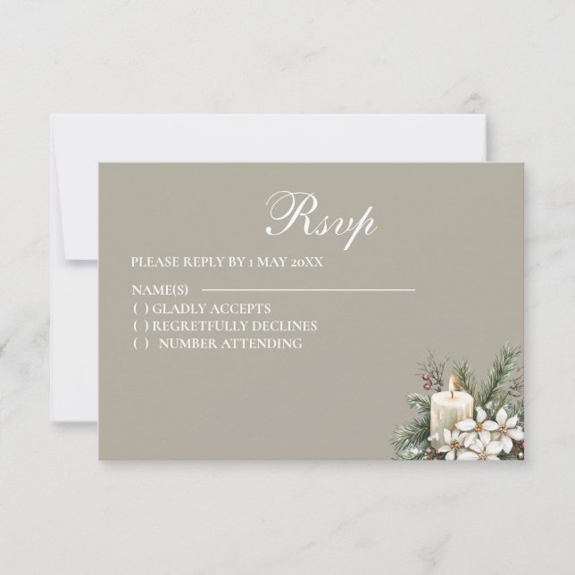 Tarjeta RSVP con temas de invierno (Anverso)