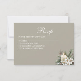 Tarjeta RSVP con temas de invierno