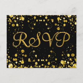 Tarjeta RSVP Confetti de oro