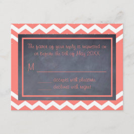 Tarjeta RSVP Coral Chevron