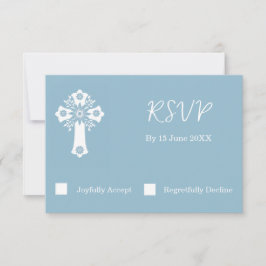 Tarjeta RSVP Cruz Floral Christour Sky Blue