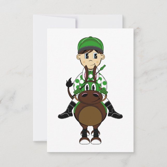 Tarjeta RSVP Cuta Pequeña Jockey (Anverso)