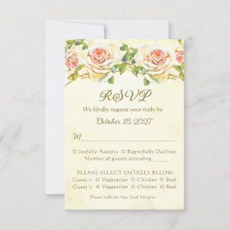 Tarjeta RSVP de 3,5 x 5 Rosa antiguo plana