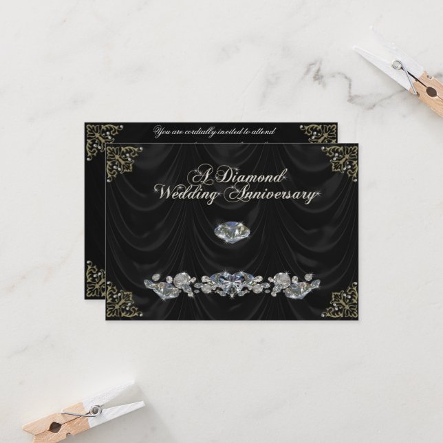 Tarjeta RSVP de 60 años de Boda (Anverso/Reverso In Situ)