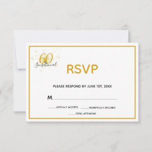 Tarjeta RSVP de 60 y 60 años SENSACIONAL