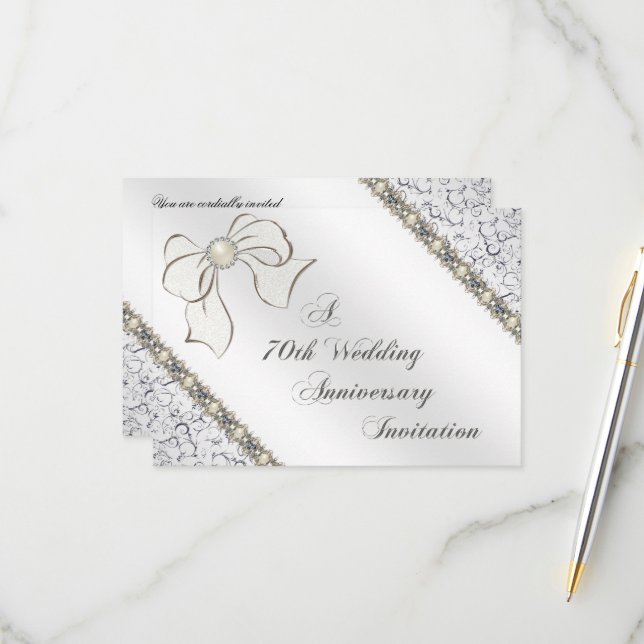 Tarjeta RSVP de 70 años de Boda (Anverso/Reverso In Situ)