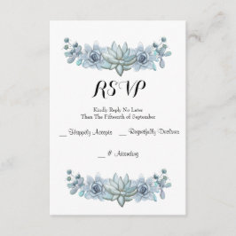 Tarjeta RSVP de acuarela y boda de flores