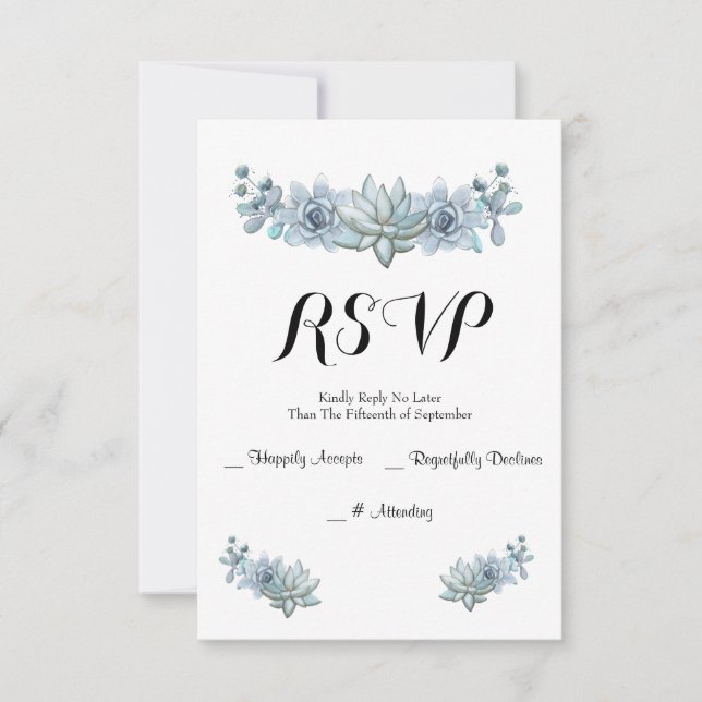 Tarjeta RSVP de acuarela y boda de flores (Anverso)