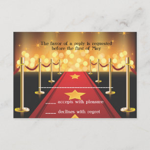 Tarjeta RSVP de Alfombra Roja de Hollywood Bat Mit