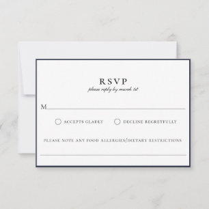 Tarjeta RSVP de Alimentos Azules de la Marina Mode
