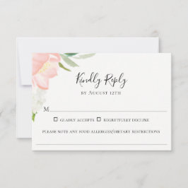 Tarjeta RSVP de Alimentos para Bodas Comidas Petal