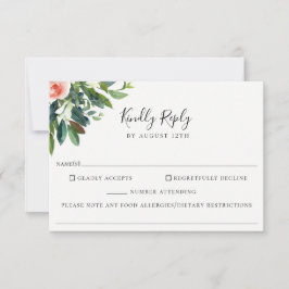 Tarjeta RSVP de Alimentos para Bodas de Bouquet ex