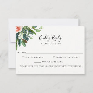 Tarjeta RSVP de Alimentos para Bodas de Bouquet ex