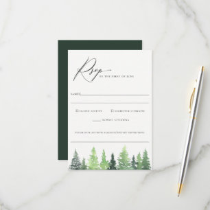 Tarjeta RSVP de Alimentos Rústicos Bodas Forestale