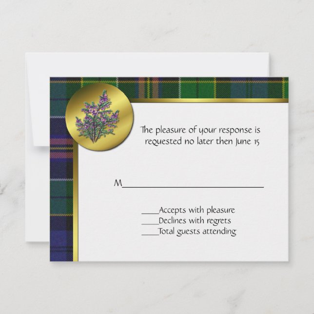 Tarjeta RSVP de Allison Tartan Plaid Wedding (Anverso)