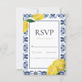 Tarjeta RSVP de Amalfi Coast Mediterranean Lemon T