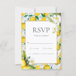 Tarjeta RSVP de Amalfi Coast Mediterranean Lemon T