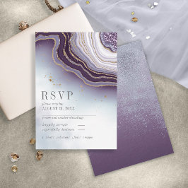 Tarjeta RSVP de Amethyst ID825 Boda Crystal Agate